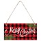 Great Papers! Holiday Wood Signs with Twine Rope, Merry Christmas, Happy Holidays, Let it Snow, 4" x 12", 3 Pack